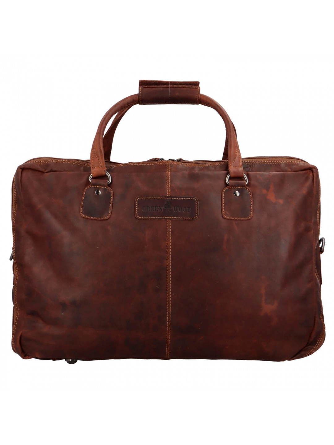 Kožená cestovní taška Greenwood Malcolm – koňak